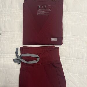 Figs - Burgundy Scrub Set